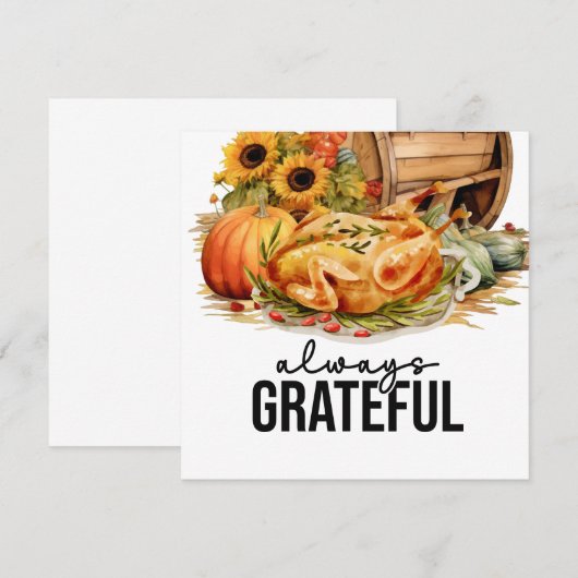 Erntedank mit Truthühner Dankeskarte (Vorne/Hinten)
