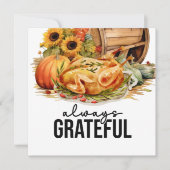 Erntedank mit Truthühner Dankeskarte (Vorderseite)