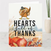 Erntedank mit Truthühner Dankeskarte (Vorderseite)