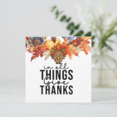 Erntedank mit Truthühner Dankeskarte (Stehend Vorderseite)