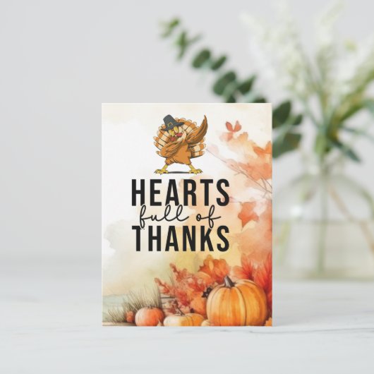 Erntedank mit Truthühner Postkarte (Stehend Vorderseite)