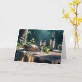 Erntedank mit Wein in einem Wald Karte (Gelbe Blume)