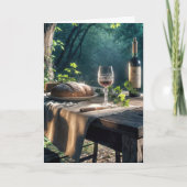 Erntedank mit Wein in einem Wald Karte (Vorderseite)