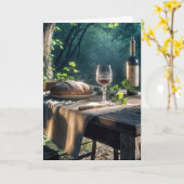 Erntedank mit Wein in einem Wald Karte (Gelbe Blume)
