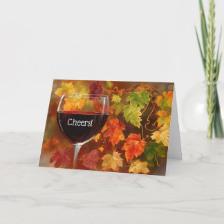 Erntedank mit Wein und schöner Herbst Feiertagskarte