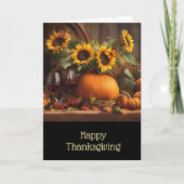 Erntedank mit Weinblumen Pumpkins Karte (Vorderseite)