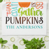 Erntedank Modern Word Art Typografy Name Geschirrtuch (Gefaltet)