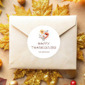 Erntedank Moderne Elegante Wildblume Runder Aufkleber