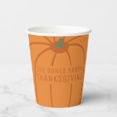 Erntedank Moderne Orange Pumpkin Paper Cups Pappbecher (Rückseite)