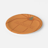 Erntedank Moderne Orange Pumpkin Paper Teller (Schrägansicht)