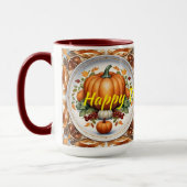 Erntedank Moderne Pumpkin Herbstkollektion Tasse (Links)