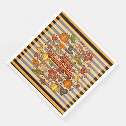 Erntedank Moderne, schöne Herbstsammlung Serviette (Ecke)