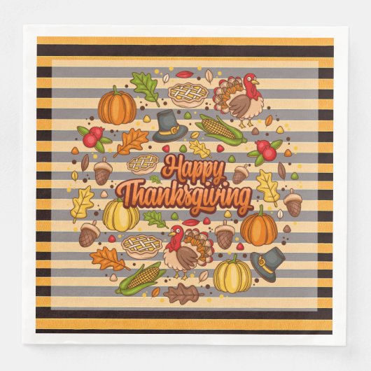 Erntedank Moderne, schöne Herbstsammlung Serviette (Vorderseite)