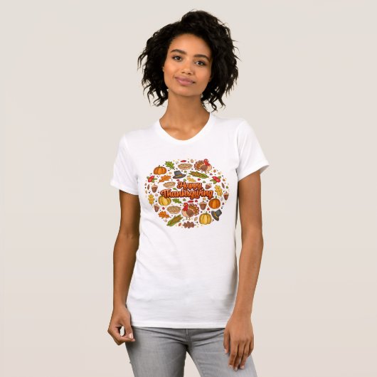 Erntedank Moderne, schöne Herbstsammlung T-Shirt (Vorne ganz)