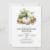 Erntedank Moderne Wasserfarbenkürbis Einladung (Vorderseite)