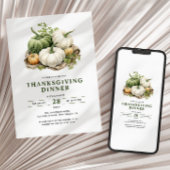 Erntedank Moderne Wasserfarbenkürbis Einladung