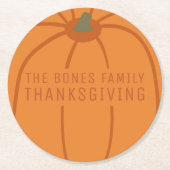 Erntedank Moderner Orange Pumpkin Untersetzer (Vorderseite)