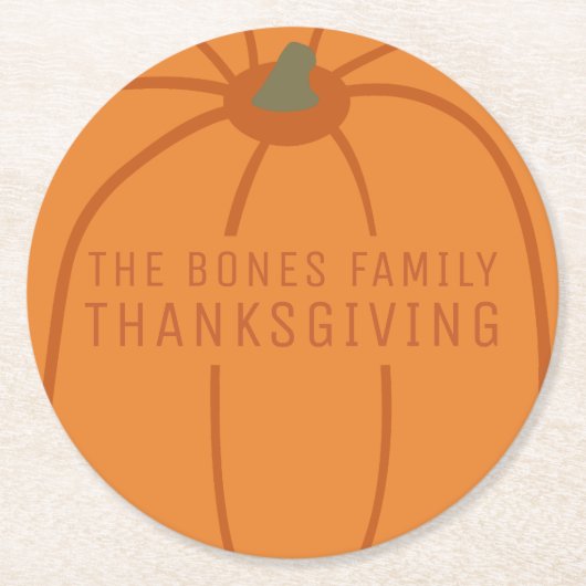 Erntedank Moderner Orange Pumpkin Untersetzer (Vorderseite)