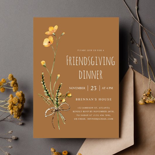 Erntedank Modernes Rustikales Familienfest Einladung