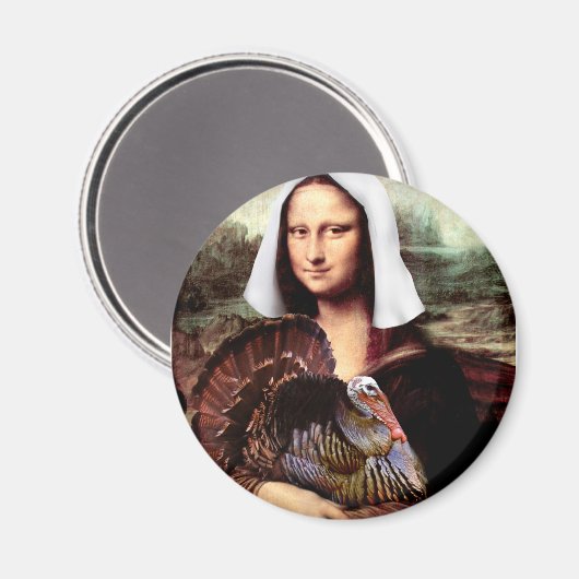Erntedank Mona Lisa Pilgrim Magnet (Vorderseite/Rückseite)