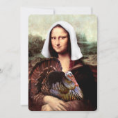Erntedank Mona Lisa Pilgrim mit der Türkei Einladung (Vorderseite)