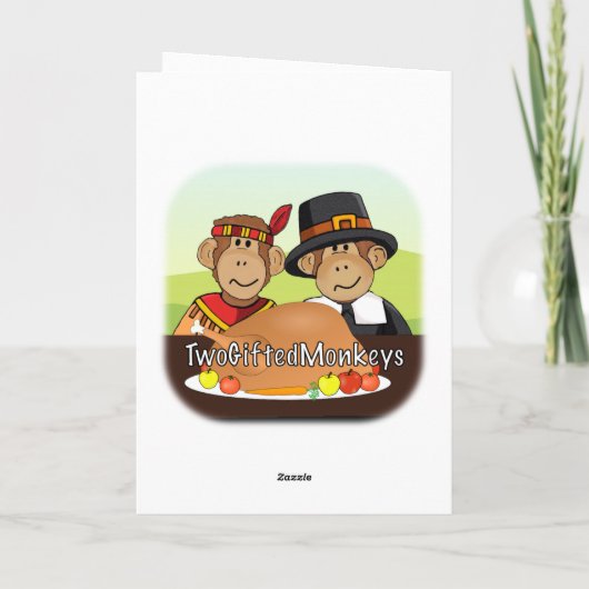 Erntedank Monkeys Feiertagskarte (Rückseite)
