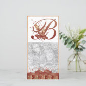 Erntedank Monogramm B Fotokarte Feiertagskarte (Stehend Vorderseite)
