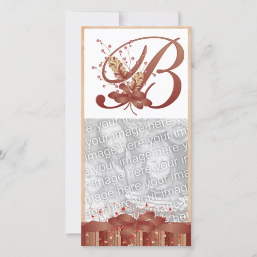 Erntedank Monogramm B Fotokarte Feiertagskarte (Vorderseite)
