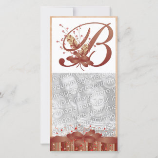 Erntedank Monogramm B Fotokarte Feiertagskarte