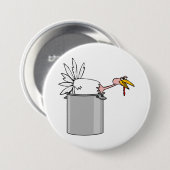 Erntedank müde Türkei in Cooking Pot Spaß Button (Vorne & Hinten)