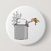 Erntedank müde Türkei in Cooking Pot Spaß Button (Vorderseite)