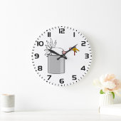 Erntedank müde Türkei in Cooking Pot Spaß Große Wanduhr