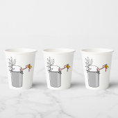 Erntedank müde Türkei in Cooking Pot Spaß Pappbecher