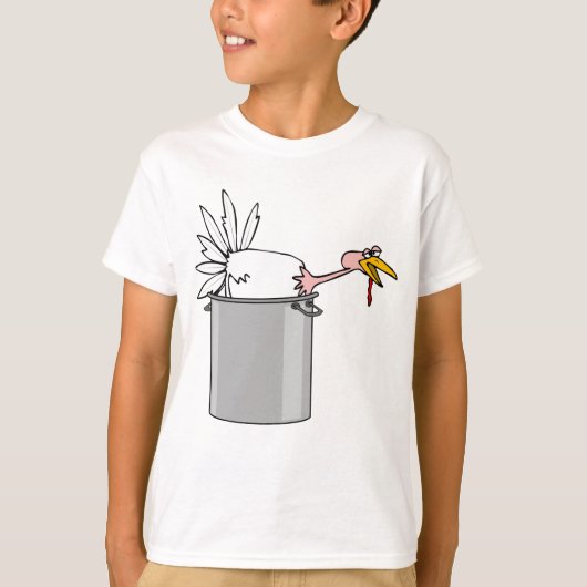 Erntedank müde Türkei in Cooking Pot Spaß T-Shirt (Vorderseite)
