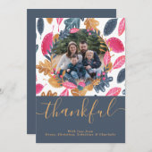 Erntedank-Muster für Holzböden Feiertagskarte (Vorne/Hinten)