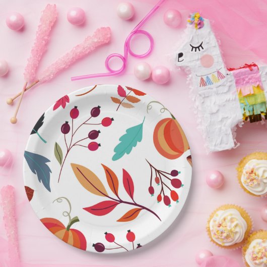 Erntedank Muster Pappteller (Party)