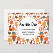 Erntedank Muster Save the Date Einladungspostkarte (Vorne/Hinten)