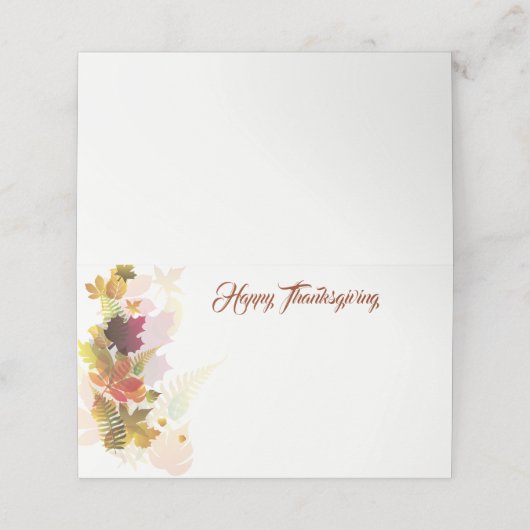 Erntedank Name Platzkarte (Außenseite Aufgefaltet)