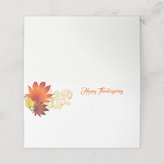 Erntedank Name Platzkarte (Außenseite Aufgefaltet)