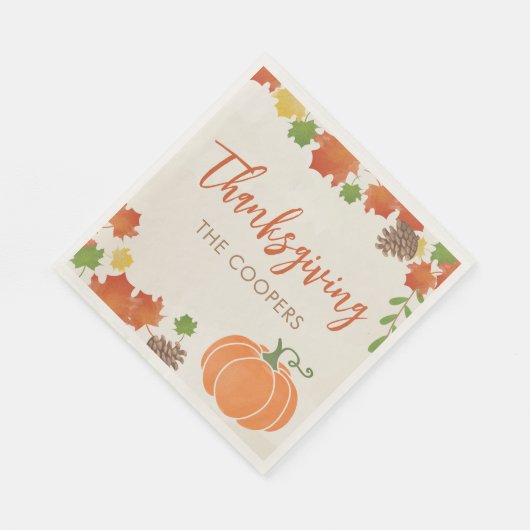 Erntedank Napkins | Herbstblätter und Pumpkins Serviette (Ecke)