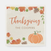 Erntedank Napkins | Herbstblätter und Pumpkins Serviette (Vorderseite)