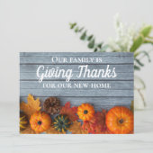 Erntedank Neue Zuhause Address Pumpkin Moving Ankündigung (Stehend Vorderseite)