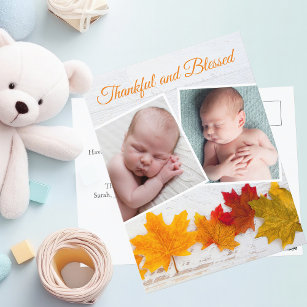 Erntedank Neugeborenes Foto Fall Baby Ankündigung Postkarte
