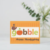 Erntedank Niedlich Funny Turkey Gobble Postkarte (Stehend Vorderseite)