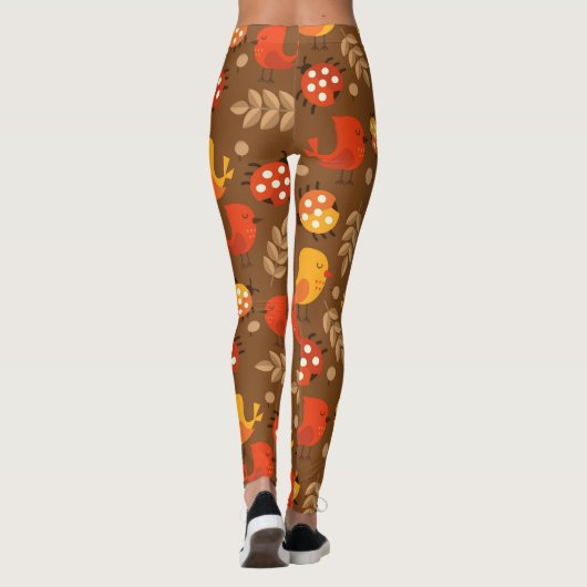 Erntedank Niedlich Herbstfallmuster Leggings (Rückseite)