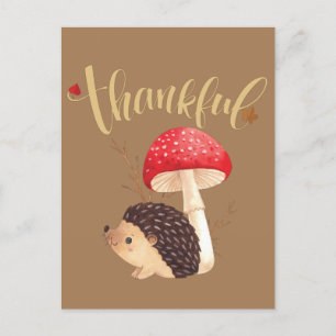 Erntedank Niedlich Kawaii Igel Herbstkarte Postkarte