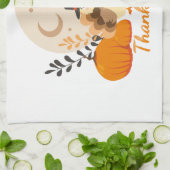 Erntedank Niedlich Orange Turkey Pumpkin Geschirrtuch (Gefaltet)