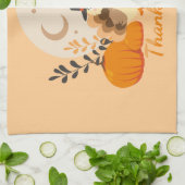 Erntedank Niedlich Orange Turkey Pumpkin Geschirrtuch (Gefaltet)