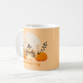 Erntedank Niedlich Orange Turkey Pumpkin Kaffeetasse (Vorderseite Links)