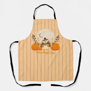 Erntedank Niedlich Orange Turkey Pumpkin Schürze